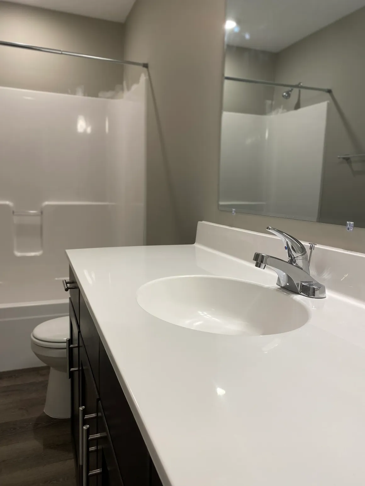 White bathroom sink and countertop