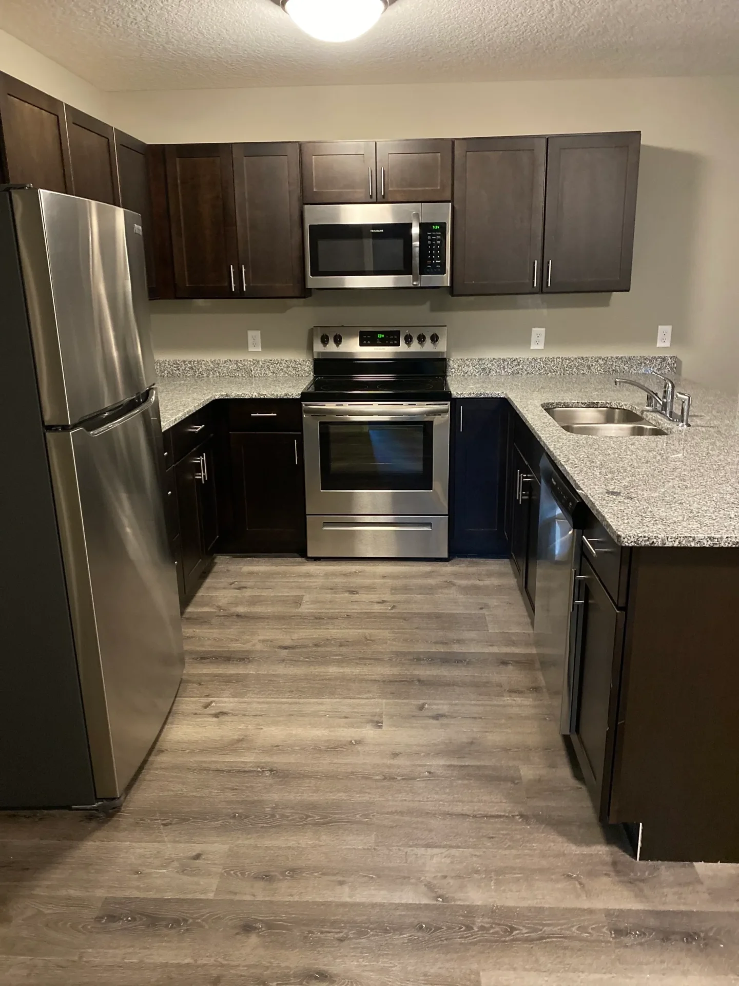 Modern kitchen with stainless steel appliances